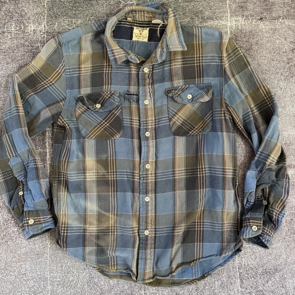 Women's Levi's Strauss Authentic Western Wear LVC Flannel Long Sleeve Shirt Sz S